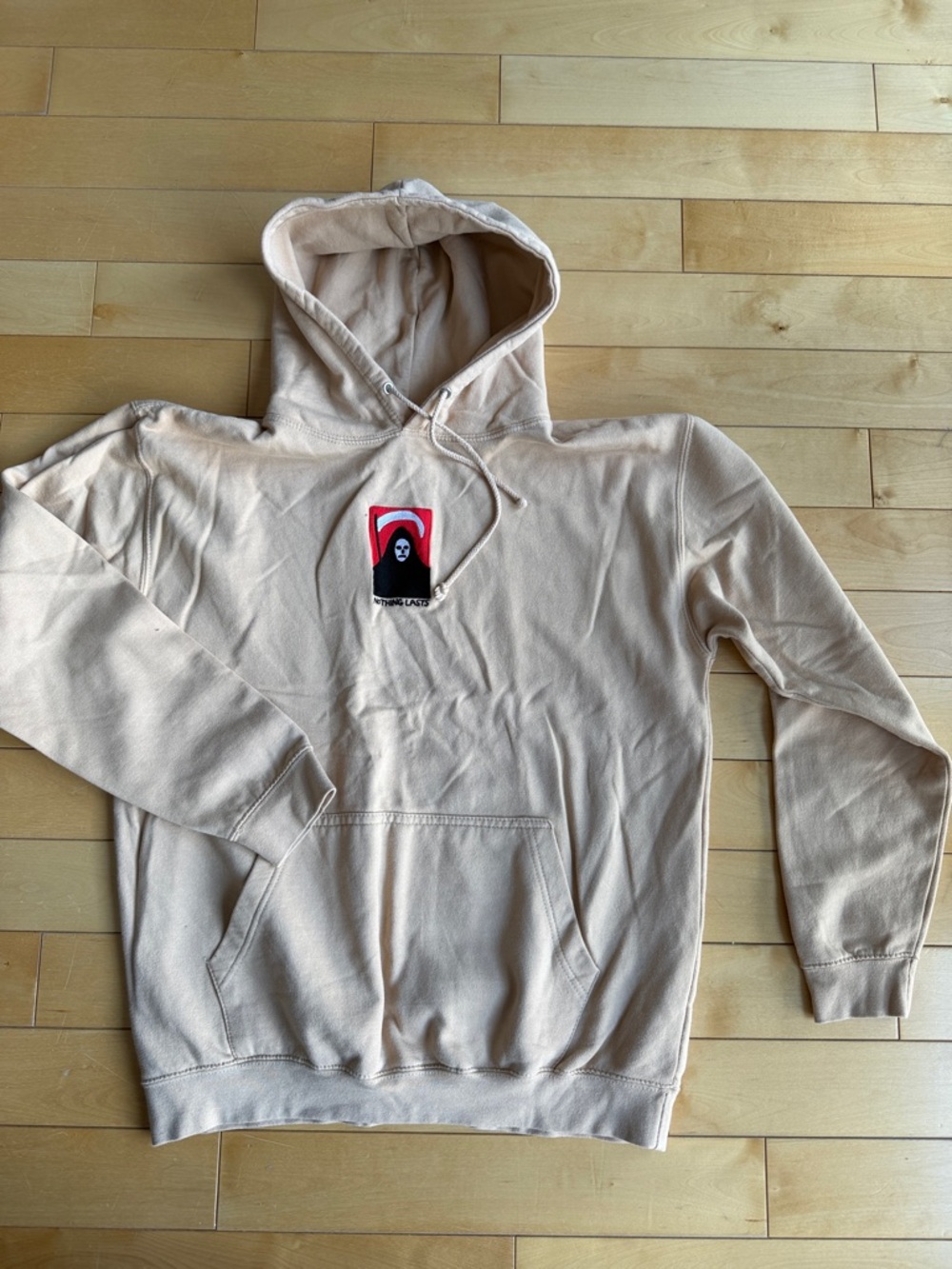 English Tattoo Artist Beige Graphic Pullover Hoodie - Unisex